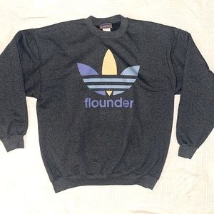 Vintage 90s Hanes Sweatshirt Adidas Trefoil Disney Flounder Size Large